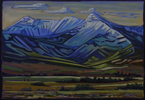 Waterton, Patterned Hills 
29 x 36 oil on canvas $2600   SOLD
